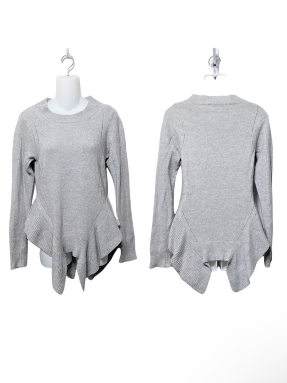 SILVIA NOVELLI Wool Cashmere Asymmetrical Hem Sweater M